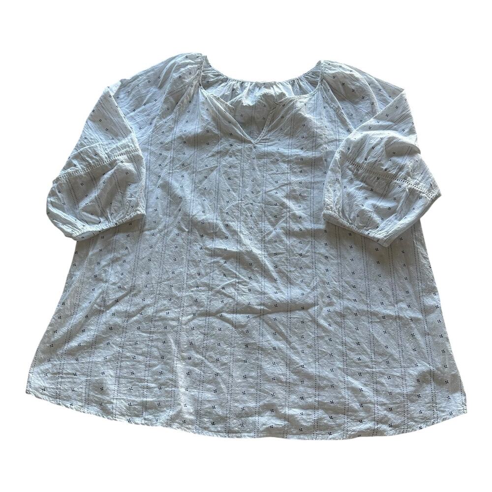 Womens Tops Size 3X White Lightweight Tunic Coquette Cottage Boho Twee Fairycore